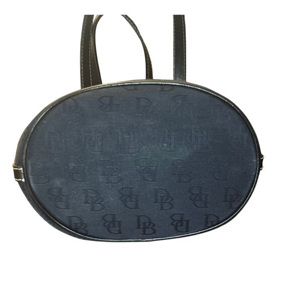 Dooney & Bourke Signature DB Monogram Purse Black Structured Designer Handbag - Picture 3 of 14